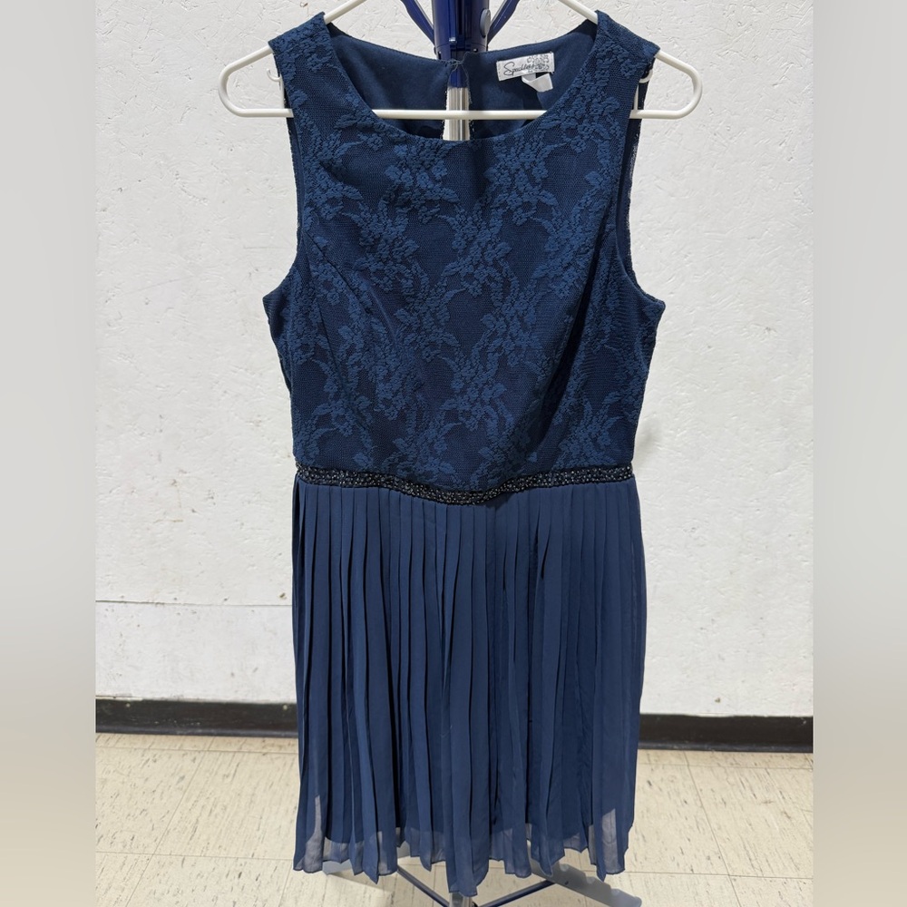 Speechless Navy Lace Midi Dress